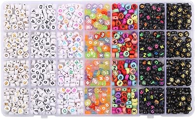 Auriti pearl kit to make friendship bracelets with round pearls of the alphabet 1120 pieces and flexible crystal wire to make bracelets, necklaces and jewelry 7 x 7 mm.. Experience the ultimate in shopping convenience with DIAYTAR NIGERIA's vast catalog and 5-8 day delivery.