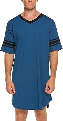 Ekouaer men comfortable cotton Large Night Night shirt in V V -neck Soft short sleeves Pymis night shirt.. Say hello to Nigeria’s fastest-growing e-commerce site — DIAYTAR Nigeria.