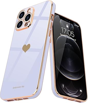 Flexible antichoc flexible silicone rear shell with cute and luxurious heart pattern with bling coating with camera protection for iPhone 12 pro max for girls and women by tiggio, purple.. DIAYTAR NIGERIA: Putting quality products within reach of every Nigerian through our affordable marketplace.