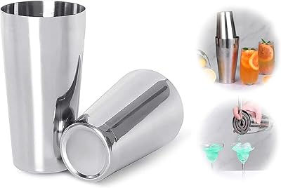 Shaker set with Delfino Boston cocktail, pack of 2 Boston Shakers in stainless steel, 18 oz boston shakers and 26 oz for professional barmans and cocktail enthusiasts at home.. DIAYTAR NIGERIA makes luxury accessible with our affordable prices and dependable delivery service.