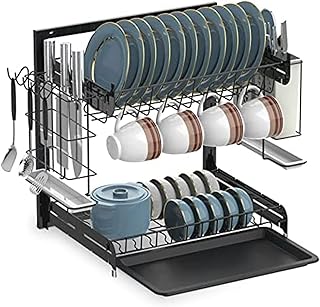 Mullar dish draftsman, 2 -level dishwasher with removable plastic trays, large -capacity multifunctional dishes for kitchen counter (self -supporting/wall).. DIAYTAR NIGERIA: Bringing affordable shopping solutions with a diverse product catalog delivered nationwide.