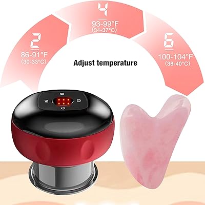 Fordrasil electric suction cup therapy with 6 temperature and suction levels for the back, shoulders and necks. Set of traditional Gua SHA plates. (6 speeds, red).. Say goodbye to long wait times — DIAYTAR Nigeria ships in just 5–8 days!