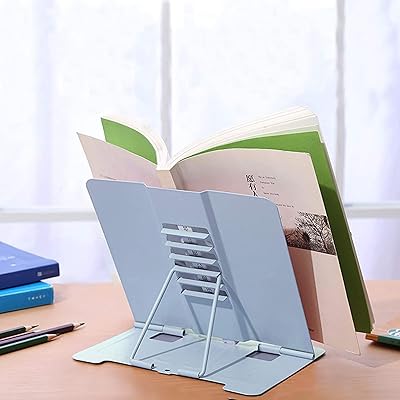Metal desktop book support with reading support, adjustable book support, portable and durable kitchen book support for recipes, textbooks, tablets, music books with page clips (reading support).. DIAYTAR NIGERIA: Your trusted e-commerce partner with extensive product choices and affordable delivery.