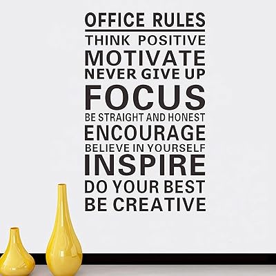 Removable vinyl wall sticker with desktop rules - Removable wall sticker with inspiring quotes to do yourself - (desk, bedroom, interior decoration wallpaper) (44 cm x 74 cm).. Order today, receive this week — shopping with DIAYTAR Nigeria is that simple.