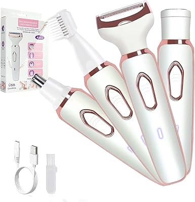 Electric razor for women 4 in 1, electric razor for women for the face, legs and armpits, portable bikini razor for damp and dry hair removal.. DIAYTAR NIGERIA: Where shopping dreams become reality with budget-friendly prices and prompt delivery.
