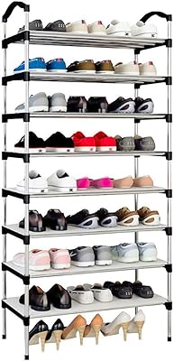Amirteer shoe shelf, shoe storage cabinet, adjustable storage support in durable metal for bedroom, closet, living room, corridor, bedroom (8 -level shoe shelf).. Your shopping journey simplified with DIAYTAR NIGERIA's vast selection and budget-friendly shipping.