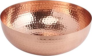 Round bowl in hammered metal creative co-op with copper finish.. DIAYTAR NIGERIA delivers what you want at prices you'll love, all within 5-8 days nationwide.