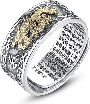 Sterling 990 silver juntian rings Bixue Dragon Feng Shui, Bed holder ring and adjustable wealth, metal, pure silver.. Shop smart, shop DIAYTAR - Nigeria's most affordable e-commerce platform with nationwide delivery.