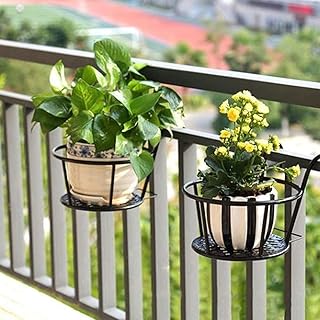 Nature Dream 2 pieces with hanging plants, magnificent flower pot support for patio, balcony or fence (black).. Your digital shopping companion, DIAYTAR NIGERIA offers exceptional value with delivery in less than 8 days.
