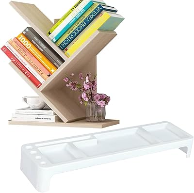 Timmy desktop storage set, tree -shaped library + office stationery organizer, standing library, office drawer organizer, office supplies (white).. DIAYTAR NIGERIA revolutionizes online retail with our vast selection and cost-effective delivery options.