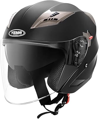 Open motorcycle helmet approved by the dowry-Yima ym-627 helmet for Jet Bobber Craot Crash Chopper 3/4-Casque Copper with Suns for Adults Men and Women-Black Mat, Size L.. Affordable shopping made easy on DIAYTAR Nigeria, with fast delivery from 5 to 8 days.
