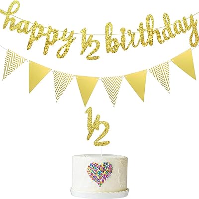6 month old birthday banner, Happy 1/2 anniversary banner, semi -annual cake decoration, triangular flag banner for prenatal festive decoration.. Quality and convenience delivered — shop DIAYTAR Nigeria now.