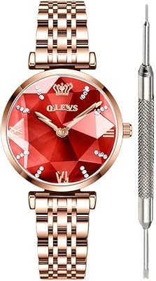Prismatic Diamond Olevs watch, luxury analog quartz watch for women, in stainless steel.. DIAYTAR NIGERIA brings the marketplace to your screen with affordable products delivered in 5-8 days.