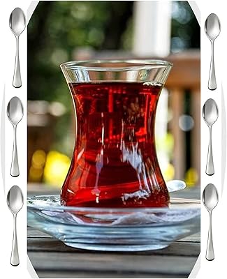 AVCI 18 Pieces BELI DESIGN Set together Turkish tea cups, Turkish tea cups, saucers and tea spoons, 6 glasses, 6 saucers and 6 stainless steel spoons, set for 6 people washable in the dishwasher (Beli).. DIAYTAR NIGERIA: Empowering Nigerians with access to affordable products delivered within 8 days.