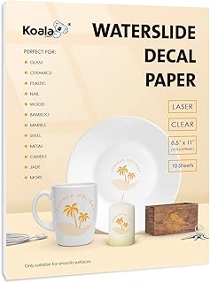 Transfer paper for Koala laser printer - Transparent - 10 sheets of transfer paper for water slides - 8.5 x 11 inches.. DIAYTAR NIGERIA: Your trusted marketplace that combines variety, affordability and reliable shipping.
