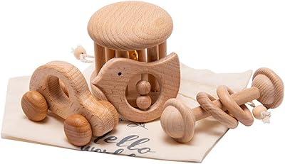 Wooden dentition ring, set of wooden rings, knochets for children (4 pieces).. Browse endless categories on DIAYTAR Nigeria — your items delivered in just days.