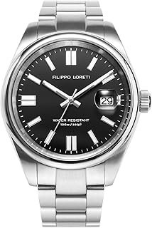 Automatic strap for black steel, water resistant 100m, 42m, for men, 42 mm.. DIAYTAR Nigeria: Shopping that fits your budget and your schedule.