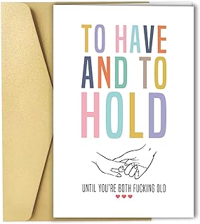 Funny wedding day card, congratulations card for engagement, wedding card, to have and to hold.. Shop from our extensive catalog at DIAYTAR NIGERIA and enjoy doorstep delivery in just 5-8 days.