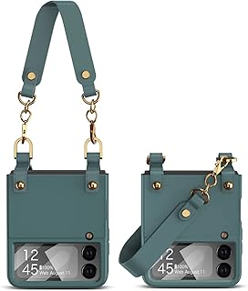 Leather cover compatible with the Samsung Galaxy Z Flip 4 of Enlulu (green).. Shop from our extensive catalog at DIAYTAR NIGERIA and enjoy doorstep delivery in just 5-8 days.