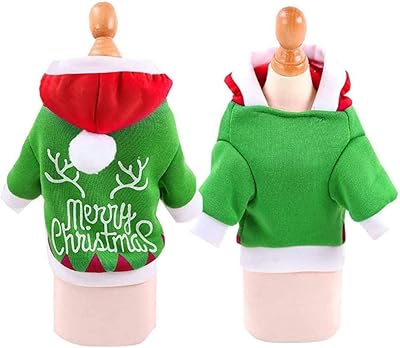 Dog Christmas suit - pet costume, pet shirt, hooded sweatshirt for Christmas and holidays (size m, green).. DIAYTAR NIGERIA transforms online retail with our affordable platform and dependable shipping service.