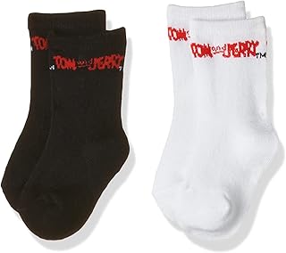 Bamboo cotton socks Tom & Jerry - Unis (Lot of 2) - Black and white 2-4 years old.. Shop without boundaries at DIAYTAR NIGERIA, offering affordable products with convenient delivery times.