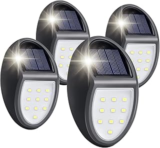 Outdoor solar lamps, pack of 4 solar wall lights, exterior garden lights, fence lights, IP65 waterproof steps, balcony wall, garden landscape light, white light [energy class A +++].. DIAYTAR NIGERIA makes quality accessible with our extensive catalog and competitive delivery rates.