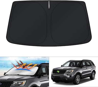 Kust Sunwashing Custom for Ford Explorer SUV 2011-2019 Foldable sun visor for windshield blocks UV rays.. DIAYTAR NIGERIA combines affordability, variety, and convenience with nationwide delivery services.