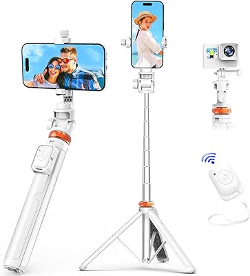 62 inch iocean mobile tripod with remote control, improved extensible tripod with mobile phone support, compatible with iPhone/Android/Camera, (white).. E-commerce made for Nigeria — fast delivery and low prices at DIAYTAR.