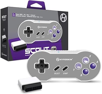 British hyperkin controller "Scout" of high quality for Super NES/ PC/ Mac/ Android (wireless adapter included).. Fast, easy, and affordable — that’s shopping the DIAYTAR Nigeria way.