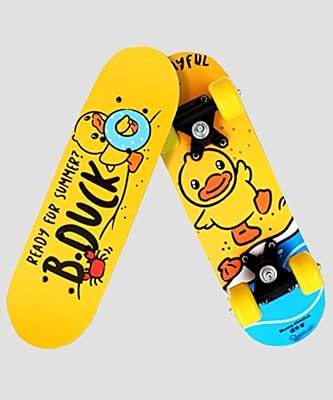 B -Duck starter skateboard for children - 4 -wheel street scouring board - 7 layers of maple wood for beginners, board on a skateboard training with terrestrial skateboarding.. DIAYTAR NIGERIA: Redefining e-commerce with affordable prices and reliable nationwide shipping.