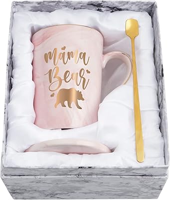Mama Mama Bear maustic cup, Christmas gifts for Mother's Day for mothers, girls, son, children, coffee cup for mom, Mama Bear gifts, best gift for mom, pink mom 14 oz cup with gift box, spoon, glass underwear.. Shop smart with DIAYTAR NIGERIA, offering a vast product range delivered to your doorstep within a week.