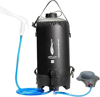 Camping shower bag - Ikam tightly tight portable shower bag 12L/3.17 "in plastic with foot pump and shower head hose for hiking camping.. DIAYTAR NIGERIA transforms dreams into deliveries with our affordable prices and 5-8 day shipping.