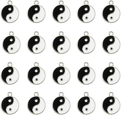 24 pieces 22 x 18 mm double side yin yang charms tai chi pendant for the manufacture of jewelry, metal, without precious stones, metal, without precious stones.. DIAYTAR NIGERIA: Where every shopping need is fulfilled with affordable prices and nationwide shipping.