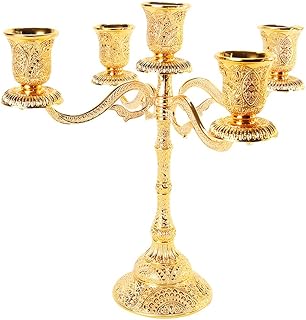 Golden 3-armsed candle holder, gold Turkish candle holder for pillars and plugs pillars and plugs, retro candle holder for wedding festival, dinner, table center, decoration, gift.. Nigeria's most loved e-commerce platform delivers affordable shopping solutions to your doorstep.