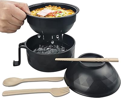 Set of ramen bowls in the microwave with chopsticks, essentials for university dormitory for girls and boys, instantable quick-branch cooker with handles, essential for apartment (black).. Experience shopping without limits at DIAYTAR NIGERIA, where affordability meets convenience in just days.