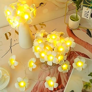 LED light garland in the shape of an artificial plumeria in Hawaiian foam, 3 AA/USB, Fairy Light Bande for Bedroom, Birthday, Wedding, Beach.. DIAYTAR NIGERIA: Your partner in affordable online shopping with dependable delivery within 8 days.