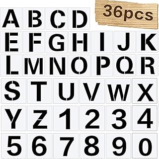36 Large alphabet stencils and figures, reusable artistic alphabet stencils for wood, wall, canvas, rocks, blackboard, panels, DIY school artistic projects, 4 inches.. Shop smart with DIAYTAR NIGERIA's vast selection and enjoy affordable shipping in just 5-8 days.