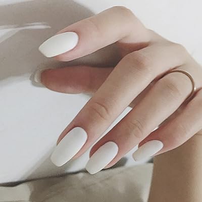 STGDAK UNIE PRESS PRESS ON NAILS WHITE WHITE FALSE NEWS BALLERY FULL COVER MAT ACRYLIC NAIL ART AUTOCOLLANT ON Women's Nails 24 Pieces.. Nigeria's favorite online shopping platform, DIAYTAR offers unbeatable prices and delivery within a week.