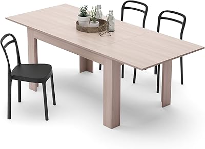 Mobili Fiver, Extensible Kitchen Table, Easy, Elm Pearl, made in Italy.. DIAYTAR NIGERIA: Where quality products become affordable with our nationwide shipping service.