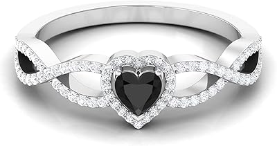 Entrecreois rod engagement ring with black diamond halo created for women.. Click, pay, receive — DIAYTAR Nigeria makes online shopping seamless.