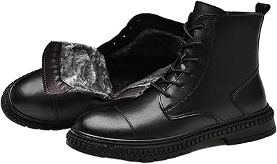 Ukema long snow boots for men, high leather winter boots (size: 43).. DIAYTAR NIGERIA: Your partner in affordable online shopping with reliable 5-8 day shipping nationwide.