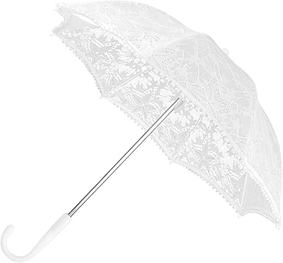 Felkis lace umbrella to decorate White Decor's bride, a European and American craftsmanship, white.. DIAYTAR NIGERIA combines affordability with convenience, delivering your purchases within 5-8 days.