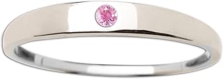 Sterling silver baby ring with pink amethyst and sapphire or white sapphire in a classic den.. DIAYTAR NIGERIA: Where shopping dreams come true with budget-friendly prices and nationwide shipping.
