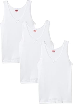 White cotton vest for women, set of 3 rooms, white.. DIAYTAR NIGERIA revolutionizes online shopping with competitive prices and reliable 5-8 day delivery.