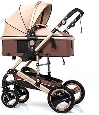 High landscape folding baby stroller with good shock absorption rubber wheel, belico, khaki.. Unlock a world of affordable products with DIAYTAR NIGERIA's expansive e-commerce platform.
