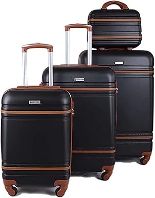 A set of roller travel bags - 3 rooms with a makeup bag, black.. DIAYTAR NIGERIA delivers value, variety, and convenience with our nationwide 5-8 day shipping.