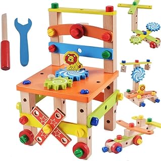 Montessori in multifunction educational wood screw nuts combination colored assembly early learning development of the intelligence chair tool for children.. DIAYTAR NIGERIA: Where smart shoppers find everything they need at prices they can afford.