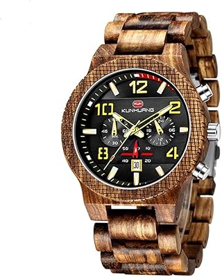 Wooden watch for men, analog watch with light quartz movement hand with light indicators, bracelet.. Discover the convenience of DIAYTAR NIGERIA's vast product range delivered affordably in 5-8 days.