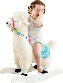LABABY BUILDING Horse for children - children's toy toys for children, wooden horse riding horse for boys and girls from 1 to 3 years old, exterior and interior, rocking chair in alpaca alpaca plush.. Experience the ease of modern shopping with DIAYTAR NIGERIA's comprehensive platform and quick delivery.