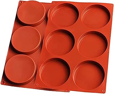 Round silicone cake pan with 6 large cavities, resin glass mold, non -stick pastry mold, foam cake pan, French dessert, soap (red).. DIAYTAR NIGERIA: Nigeria's answer to affordable online shopping with reliable 5-8 day delivery guarantee.
